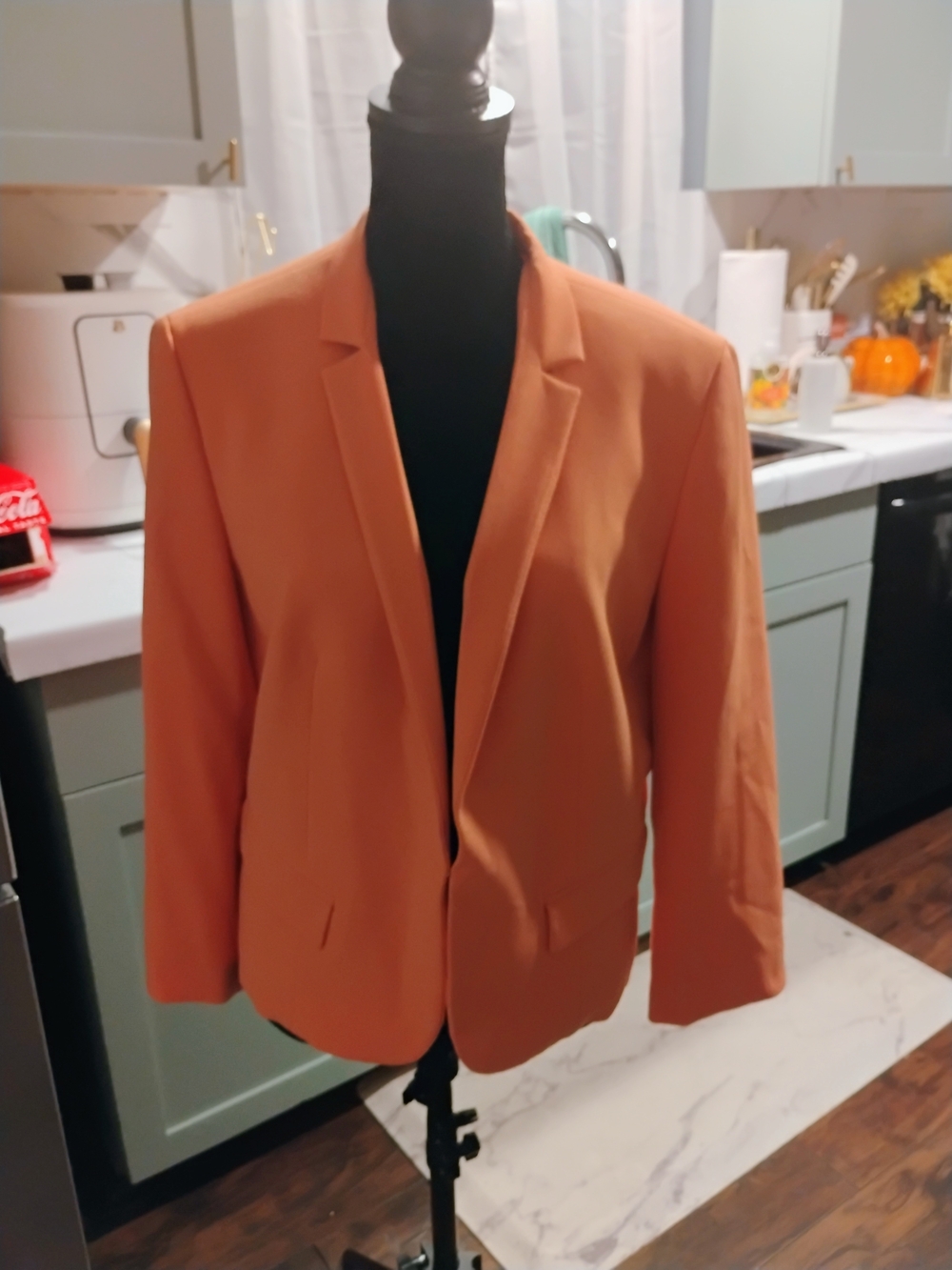 Nine West Orange Single-Breasted Blazer